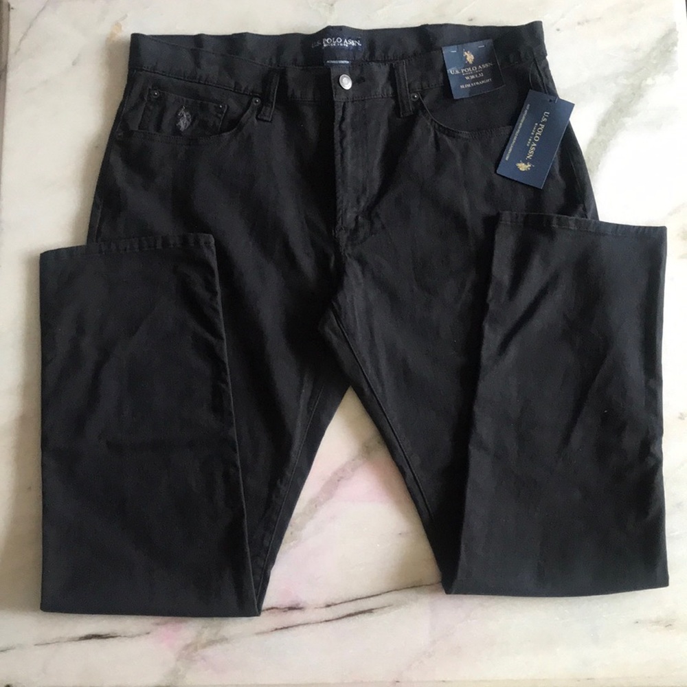 U.S. POLO ASSN. Black slim straight pants